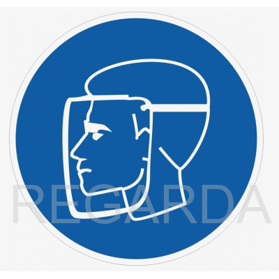 Знак M08 «Работать в защитном щитке» (100х100 мм; Пленка белая)