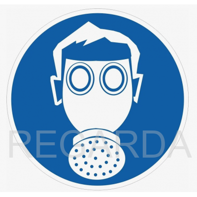 Знак М04 "Работать в средствах индивидуальной защиты органов дыхания" 100х100 мм, плёнка