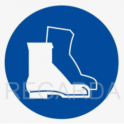 Знак М05 "Работать в защитной обуви" 100х100 мм, пленка