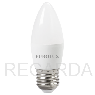 Лампа светодиодная EUROLUX: LL-E-C37-6W-230-4K-E27