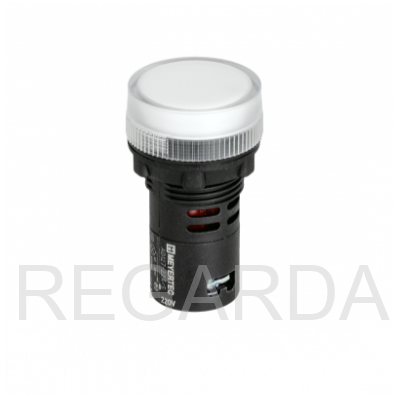 Сигнальная LED лампа, белый, 220V AC IP65 MT22-SA61