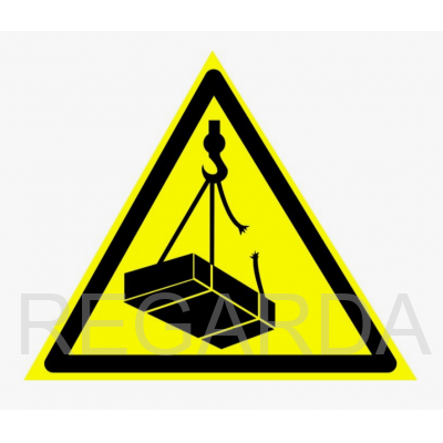 Знак W06 «Опасно! Возможно падение груза» (пленка, сторона 200 мм)
