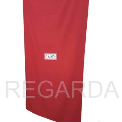 Ширма защитная для панелей РЗА (штора) ткань 2000х1000мм, надпись «Стой напряжение», цвет красный