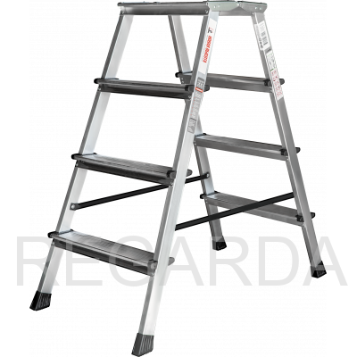 Стремянка алюминиевая двухсторонняя :с площадкой 350×260 мм NV2120204