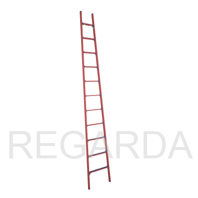Лестница стеклопластиковая  диэлектрическая приставная мягкий грунт крюки ЛСПД-4,0 Е МГ К