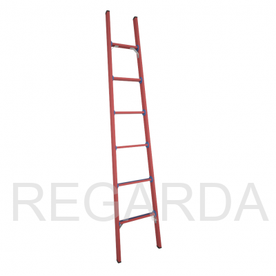 Лестница стеклопластиковая  диэлектрическая приставная мягкий грунт+крюки ЛСПД-2,5 Евро МгК