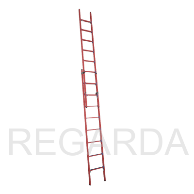 Лестница стеклопластиковая: диэлектрическая приставная раздвижная мягкий грунт ЛСПРД-5,0 Евро МГ