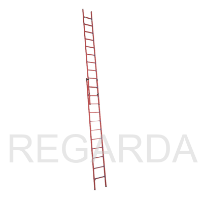 Лестница стеклопластиковая  диэлектрическая приставная раздвижная крюки ЛСПРД-7,0 Евро К